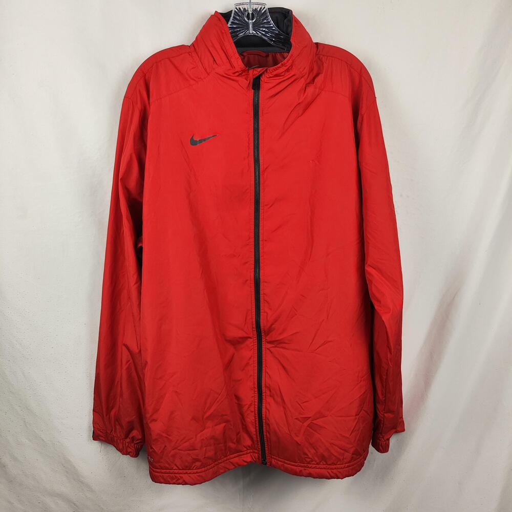 Nike Jacket Mens XL Red Storm-FIT Windbreaker Full Zip Waterproof Swoosh
